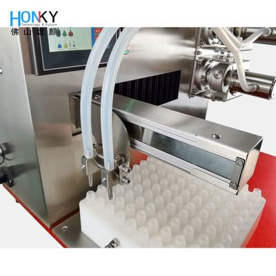 Desktop Double Head 10ml Glass Bottle Essential Oil Filling Machine With Ceramic Piston Pump For Cosmetic Oil Packing