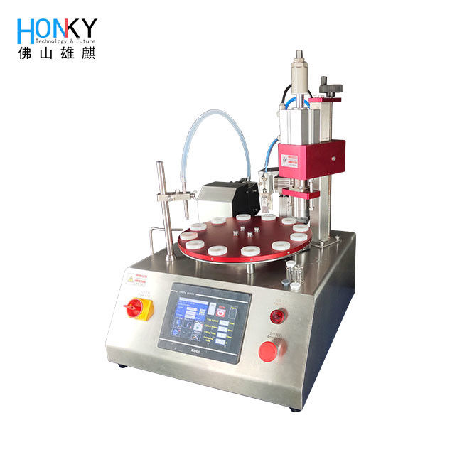 Desktop Semiautomatic Vial Filling and Capping Machine dengan Pompa Piston Keramik untuk Pengisian Minyak Esensial 5ml