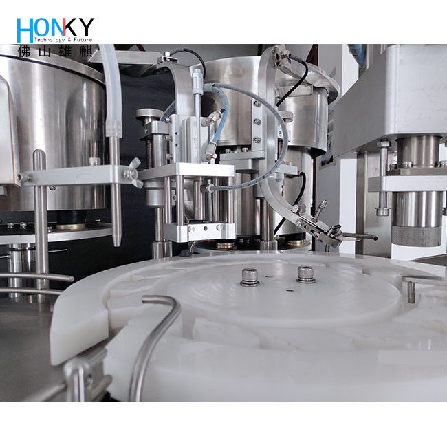 Desktop Full Automatic Vial Liquid Filling And Capping Machine Untuk Produksi Cairan Farmasi Batch Kecil