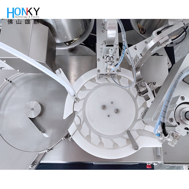 Desktop Otomatis 5ml Vial Penuh Mesin Capping Dengan Kecepatan 30 Botol Per Menit Untuk Farmasi Penuh