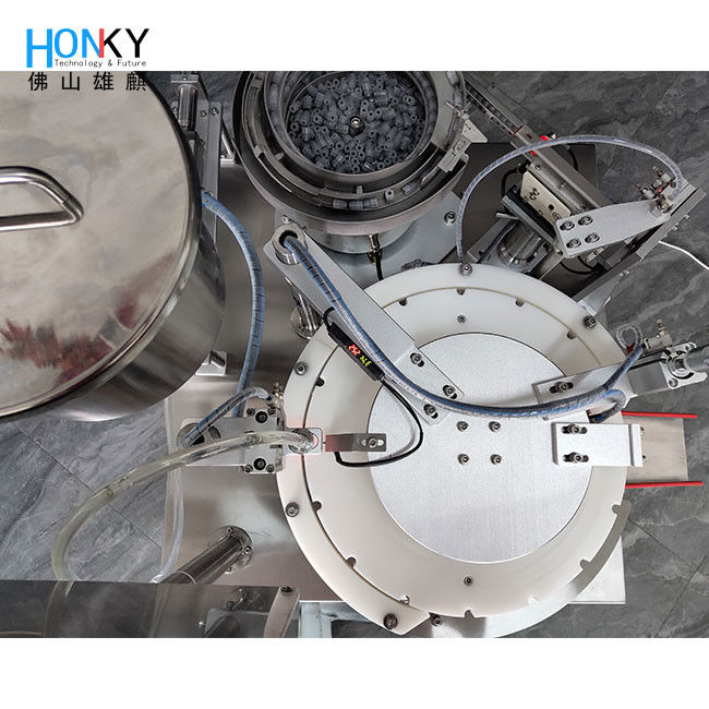 Mesin Pengisian Vial 3ml Otomatis dengan Pompa Piston Keramik untuk Gel Kulit Kosmetik dengan kecepatan 30 PCS per menit