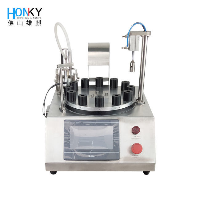 Desktop Semiautomatic Beauty Pen Tube Liquid Filling Machine Dengan Fungsi Penekan Sikat Untuk Penuh Kosmetik