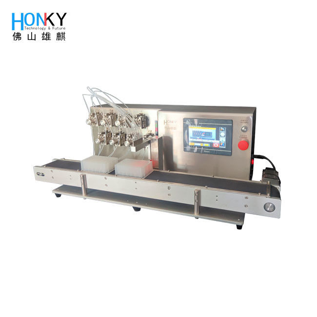 Deep Well Plate Laboratory Scale Bio Reagent Liquid Filling Machine Dengan Pompa Piston Keramik Presisi Tinggi
