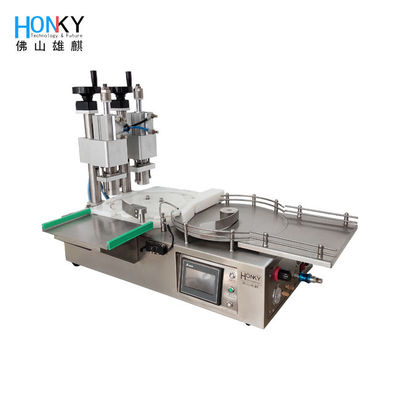 Desktop Dual Head 10ml Glass Vial Capping Machine Dengan Fungsi Air Crimp