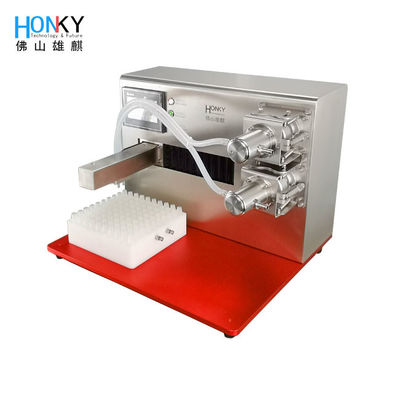 Desktop Otomatis XY Axis Tube Filling Machine Dengan Double Head Ceramic Piston Pump Untuk Volume Kecil Cairan Tube Filling